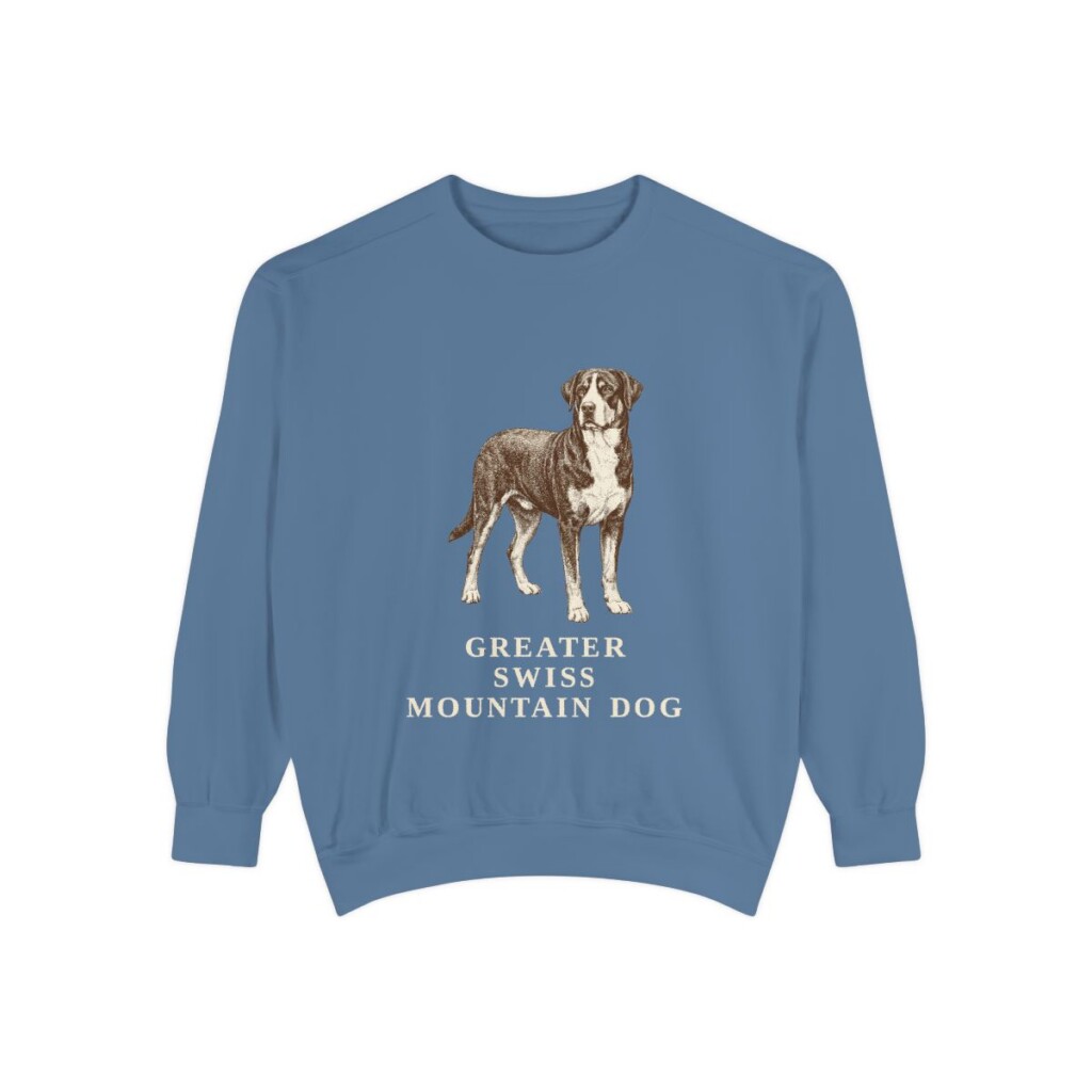 greater-swiss-mountain-dog-sweatshirt-blue-jean Greater Swiss Mountain Dog Sweatshirt, Blue Jean, front view