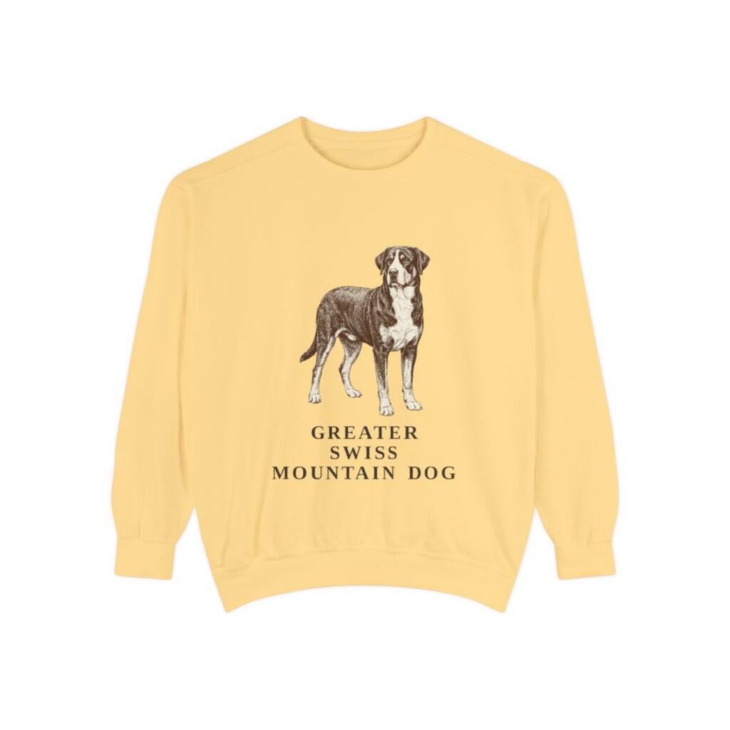 greater-swiss-mountain-dog-sweatshirt-butter Greater Swiss Mountain Dog Sweatshirt, Butter, front view