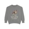 Greater Swiss Mountain Dog Humor Sweatshirt, Grey, front view