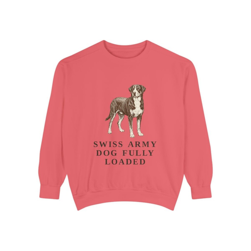 Greater Swiss Mountain Dog Humor Sweatshirt, Watermelon, front view