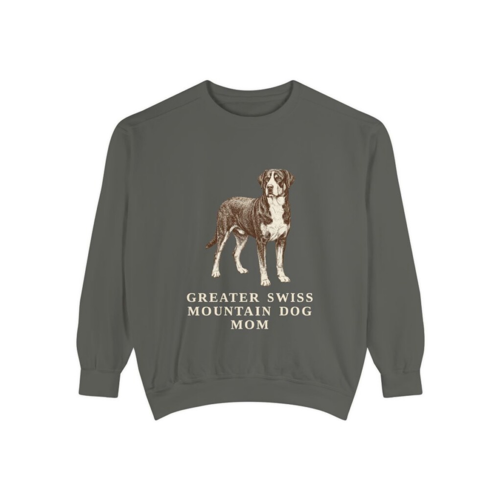 greater-swiss-mountain-dog-sweatshirt-mom-pepper Greater Swiss Mountain Dog Mom Sweatshirt, Pepper, front view