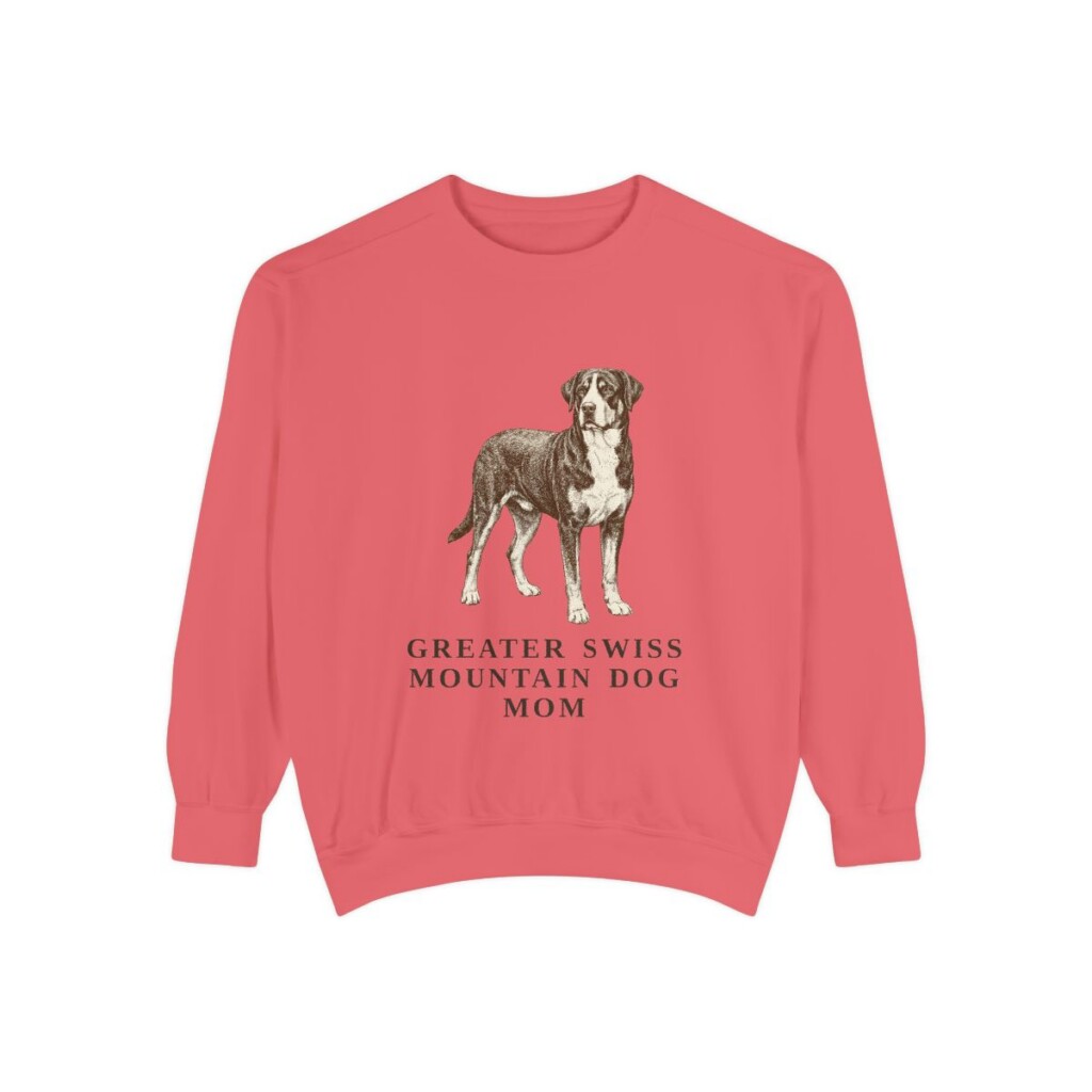greater-swiss-mountain-dog-sweatshirt-mom-watermelon Greater Swiss Mountain Dog Mom Sweatshirt, Watermelon, front view