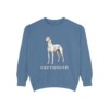 Greyhound Sweatshirt, Blue Jean, front view