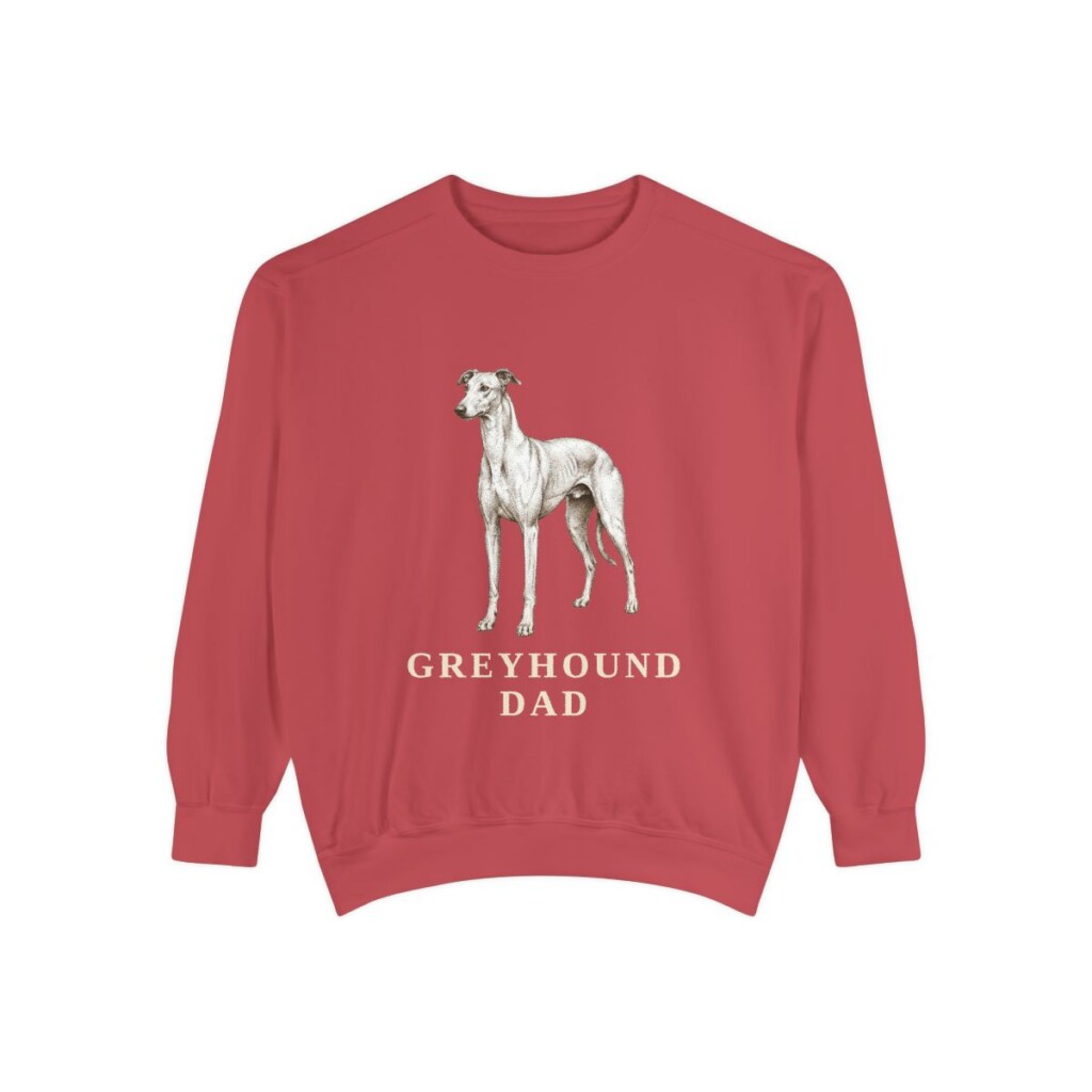 Greyhound Dad Sweatshirt, Crimson, front view