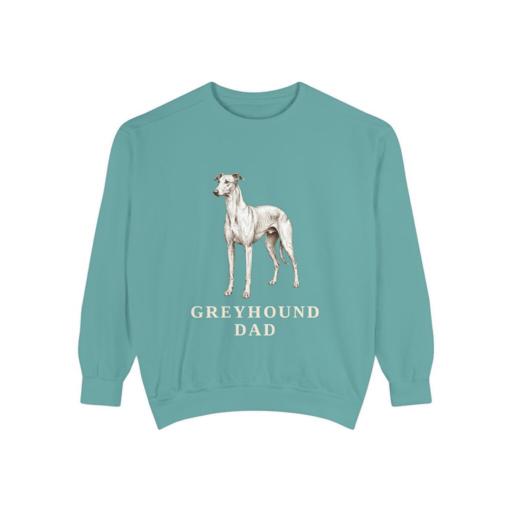Greyhound Dad Sweatshirt, Seafoam, front view