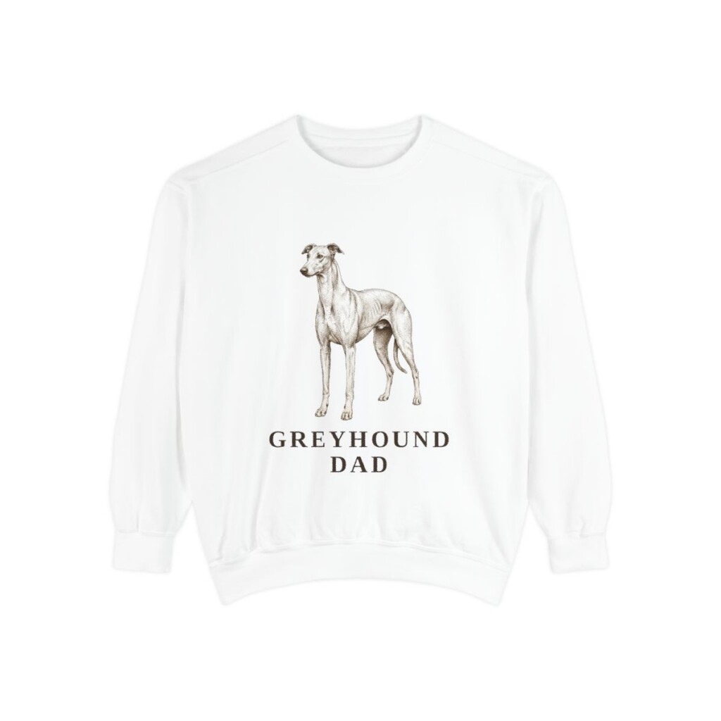 Greyhound Dad Sweatshirt, White, front view