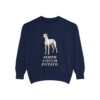 Greyhound Humor Sweatshirt, True Navy, front view