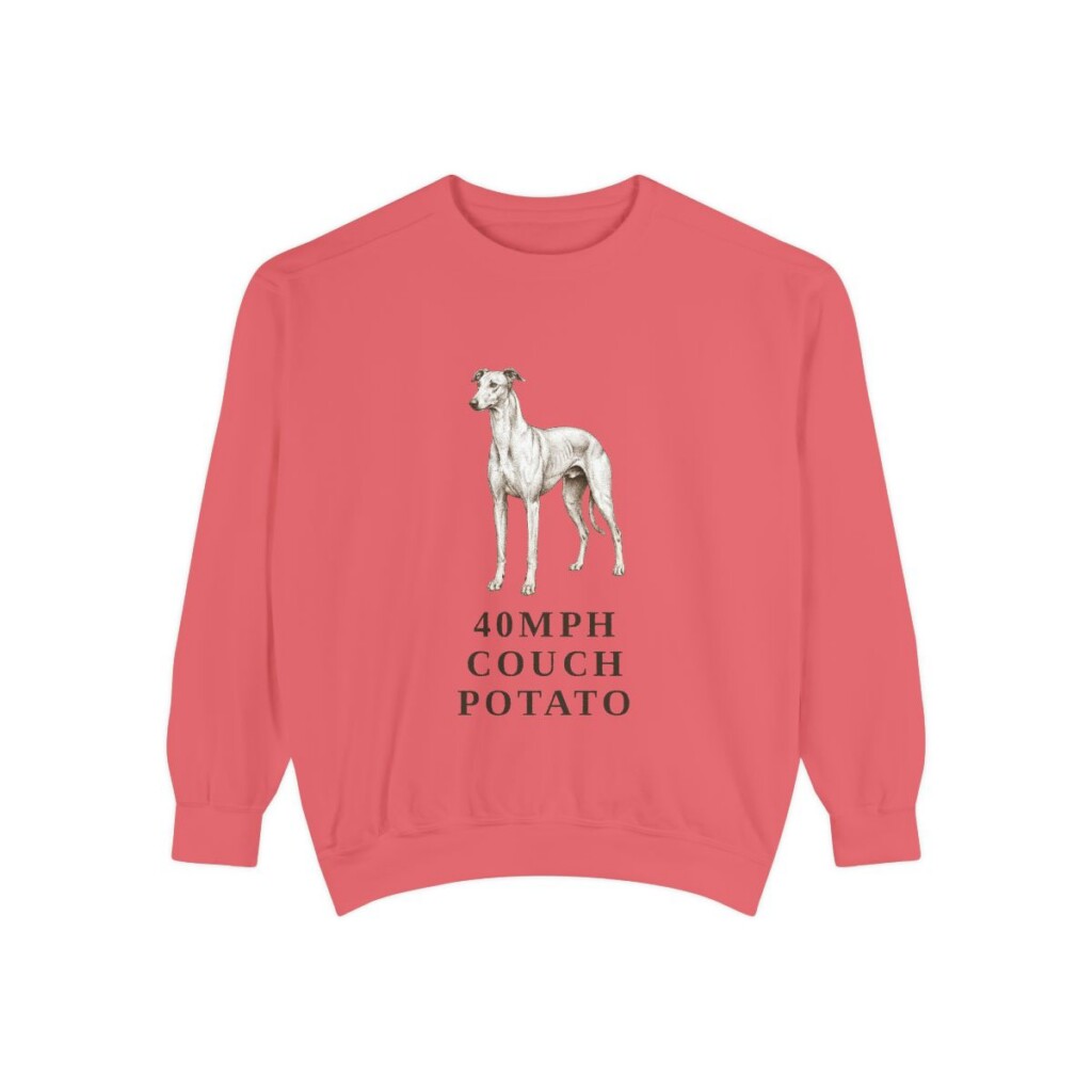 Greyhound Humor Sweatshirt, Watermelon, front view