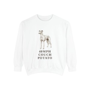 Greyhound Humor Sweatshirt, White, front view