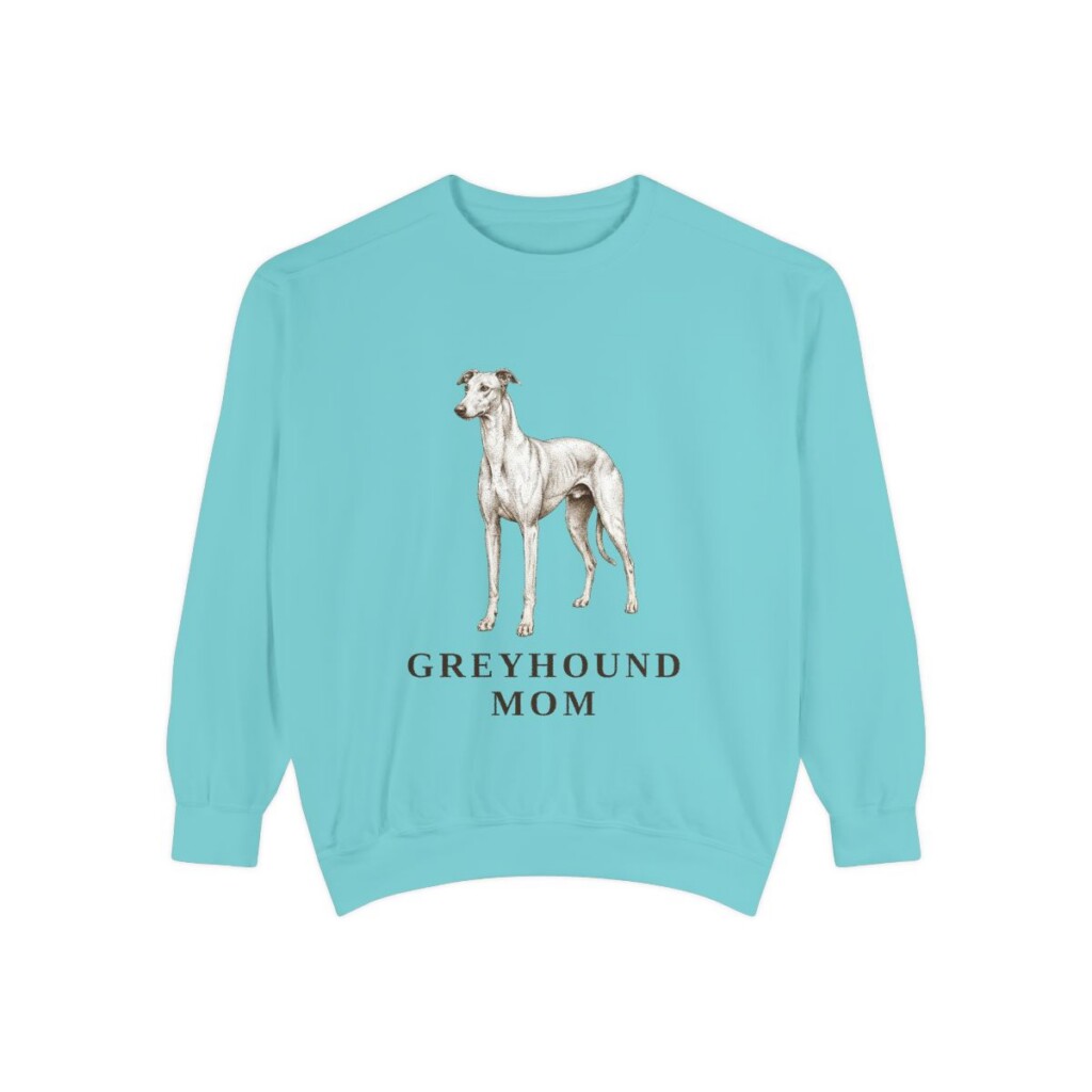 Greyhound Mom Sweatshirt, Chalky Mint, front view