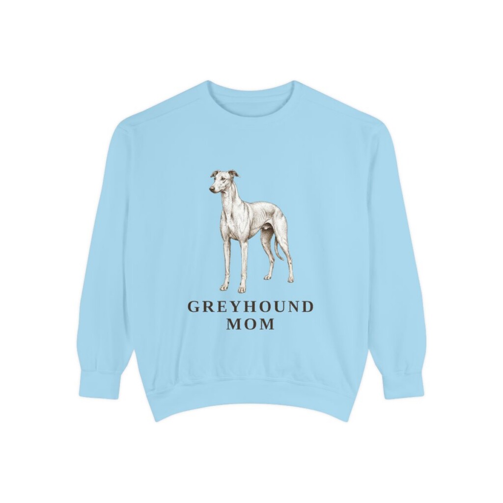 Greyhound Mom Sweatshirt, Chambray, front view