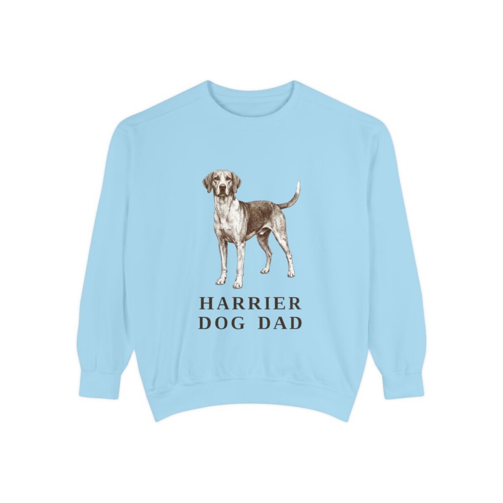 Harrier Dog Dad Sweatshirt, Chambray, front view
