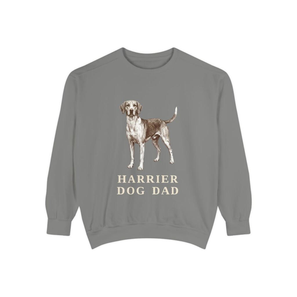 Harrier Dog Dad Sweatshirt, Grey, front view