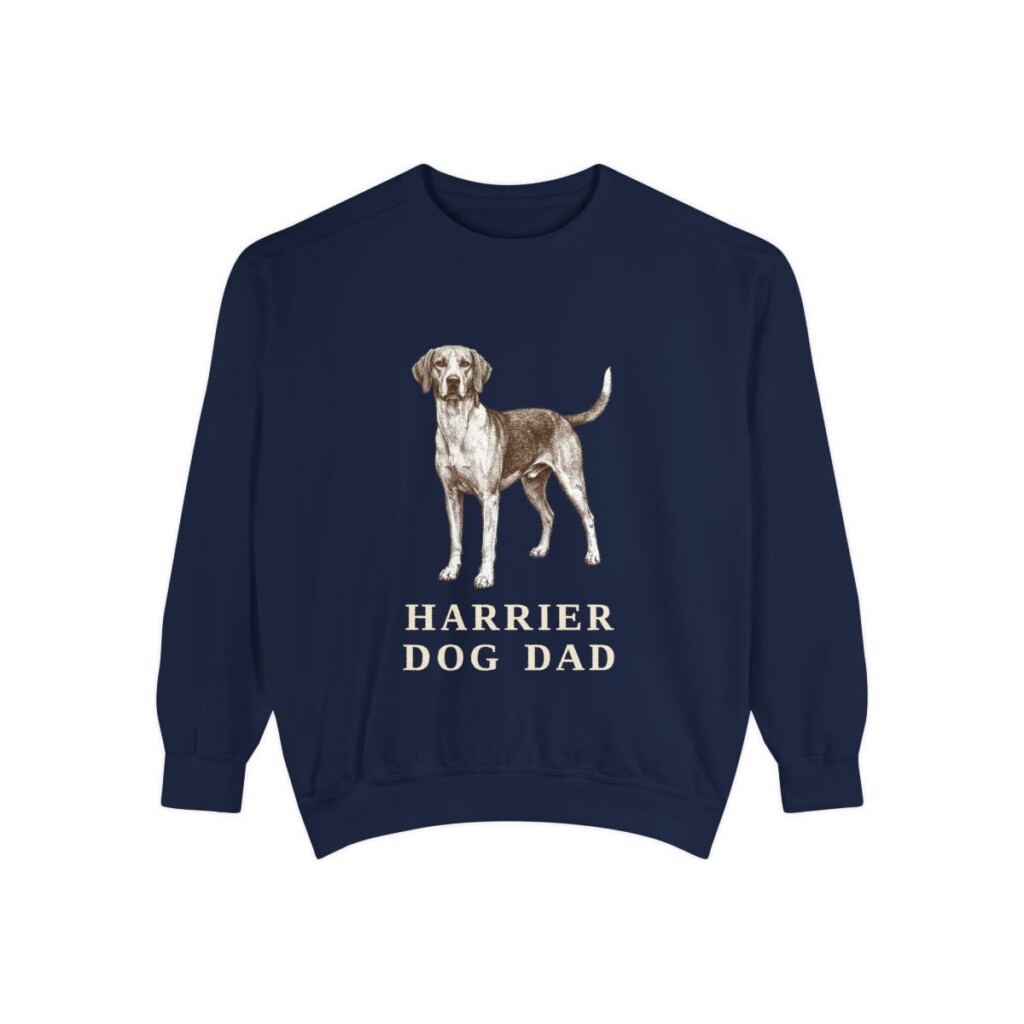 Harrier Dog Dad Sweatshirt, True Navy, front view