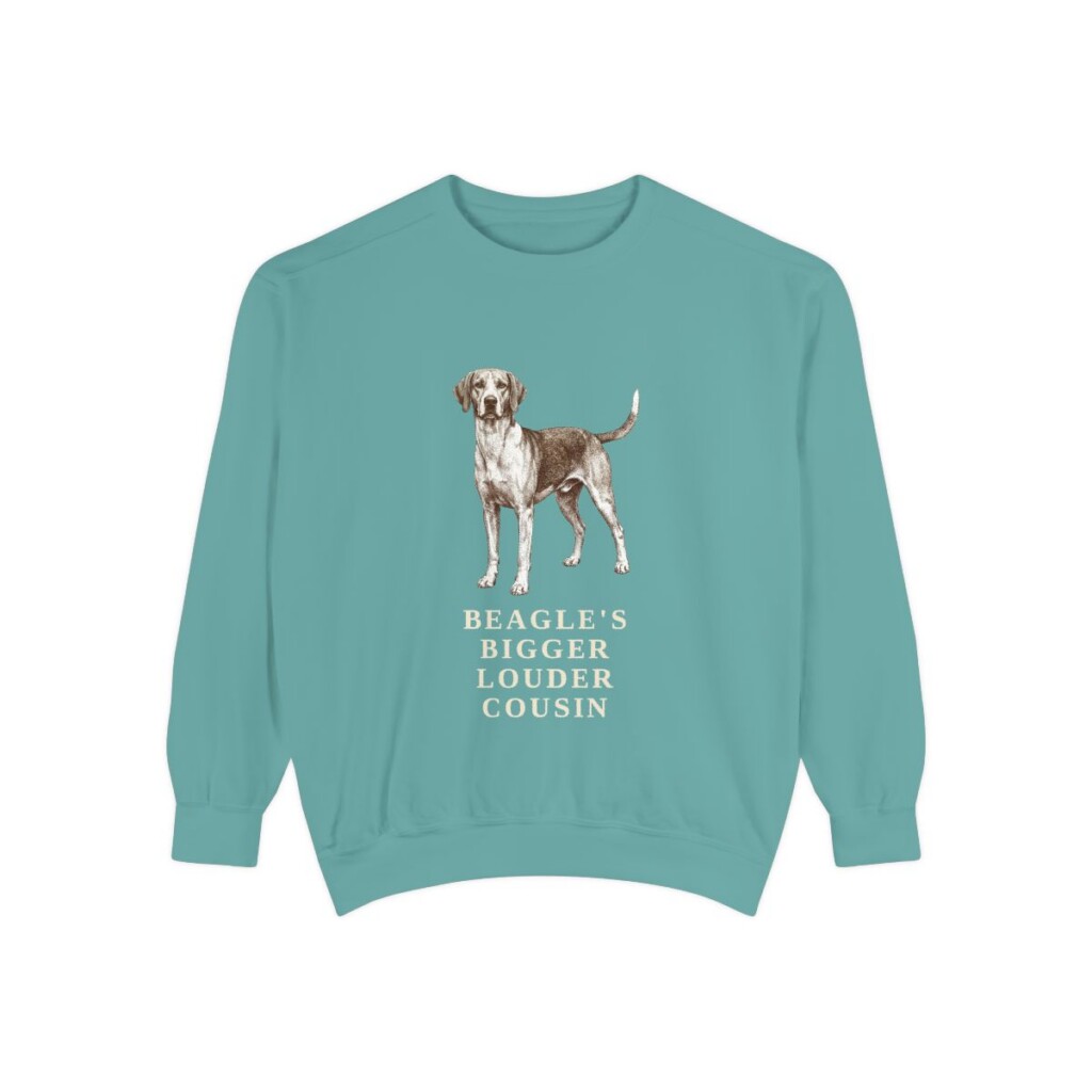 Harrier Dog Humor Sweatshirt, Seafoam, front view