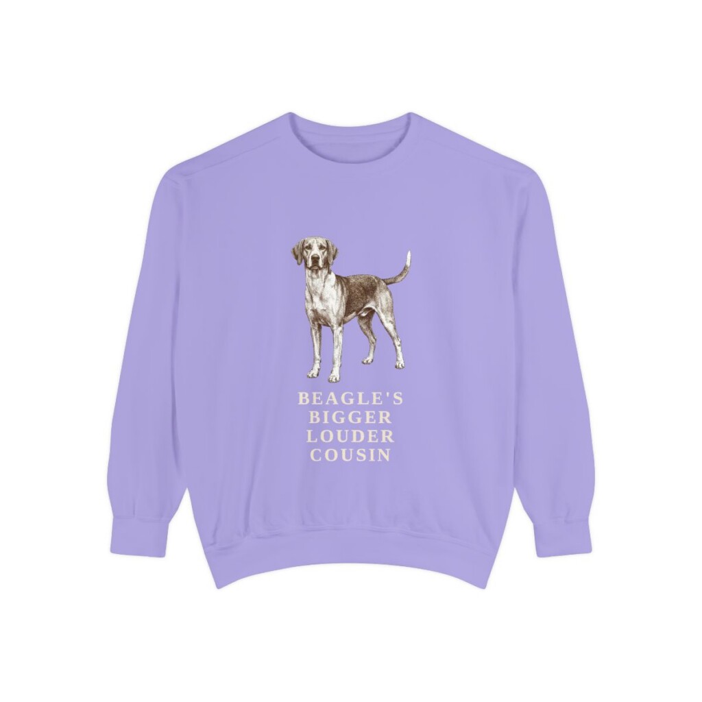 Harrier Dog Humor Sweatshirt, Violet, front view