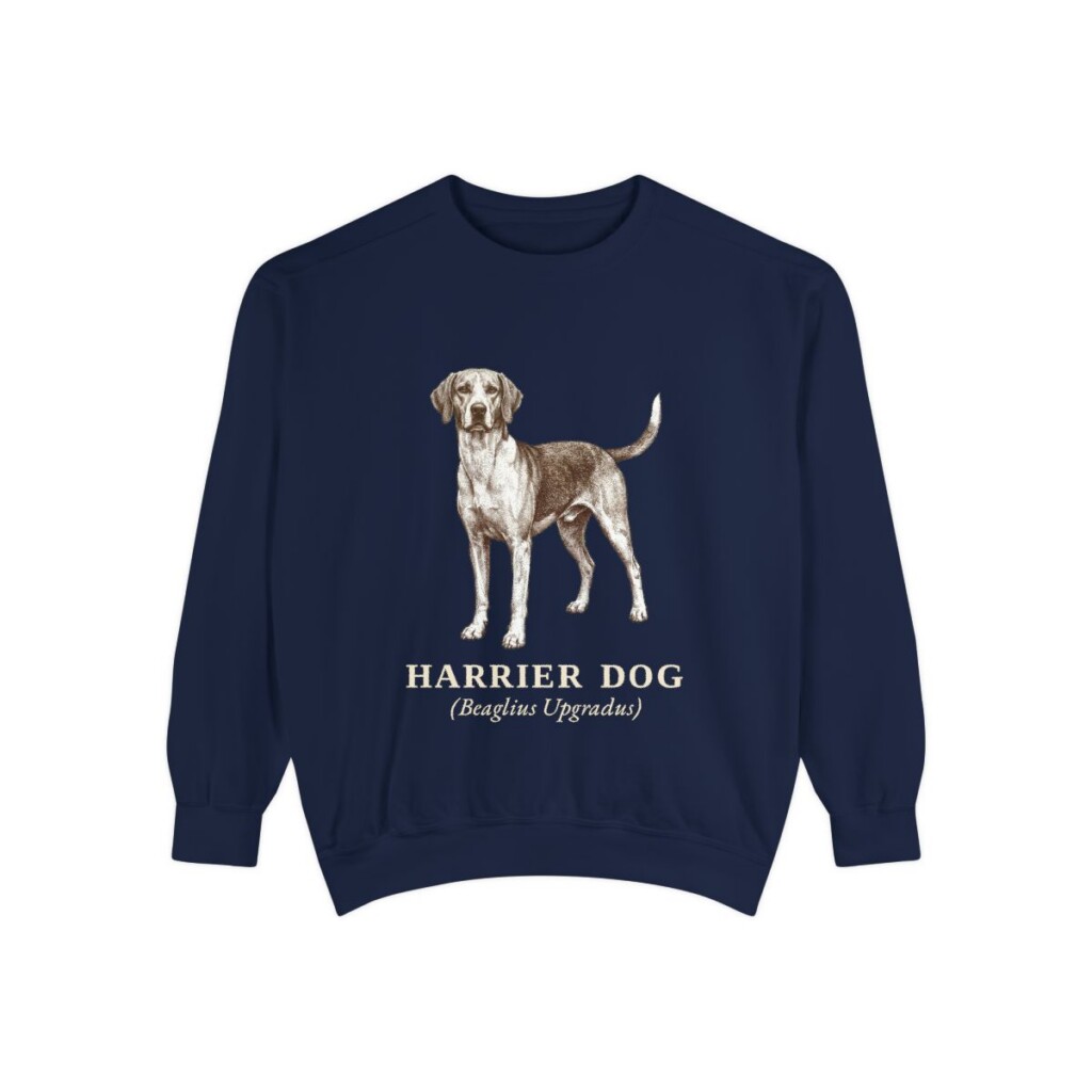 Harrier Dog Latin Sweatshirt, True Navy, front view