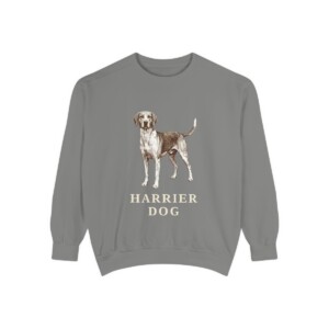 harrier-dog-sweatshirt-vintage-dog-sketch-crewneck-dog-lover-gift-sweatshirt-grey Harrier Dog Sweatshirt, Grey, front view