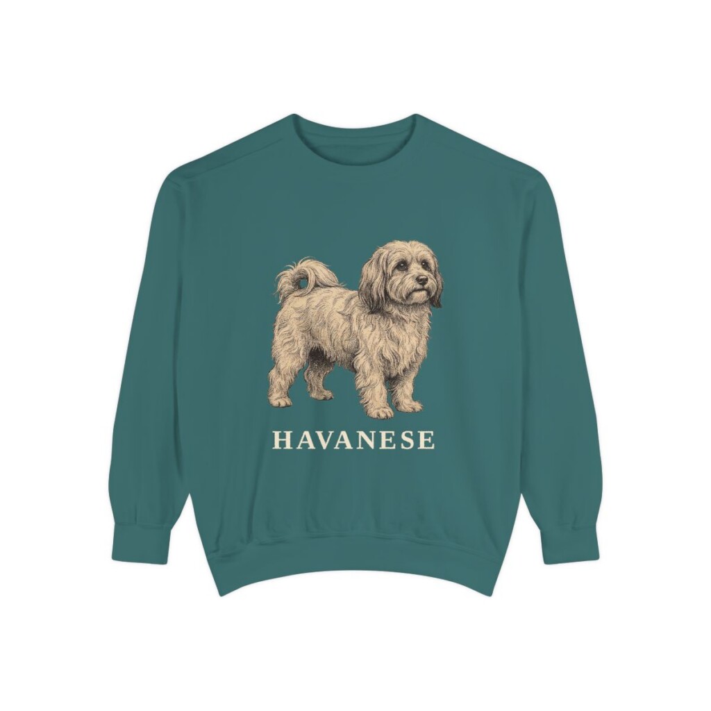Havanese Sweatshirt, Blue Spruce, front view