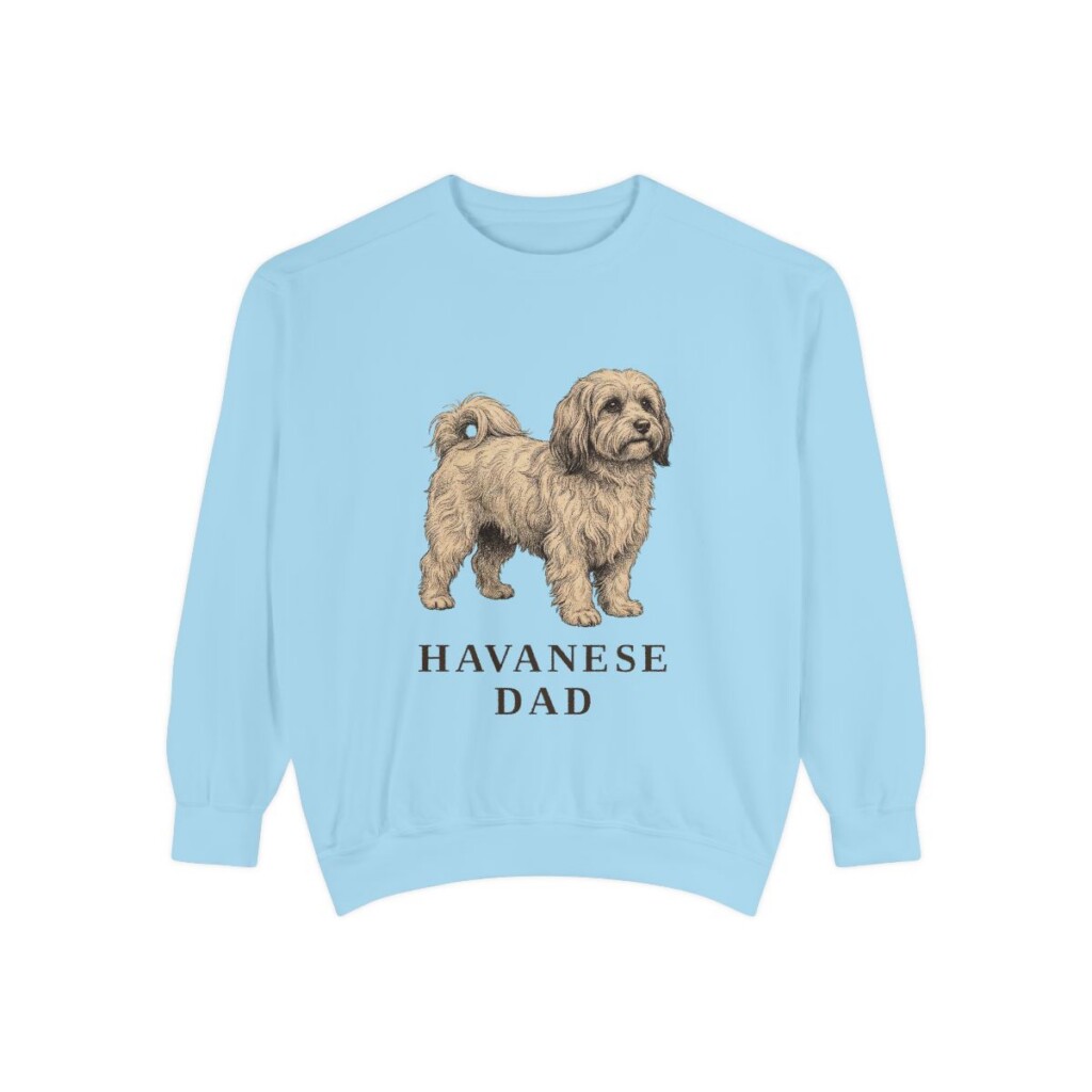 Havanese Dad Sweatshirt, Chambray, front view