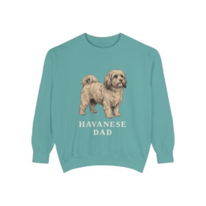 Havanese Dad Sweatshirt, Seafoam, front view