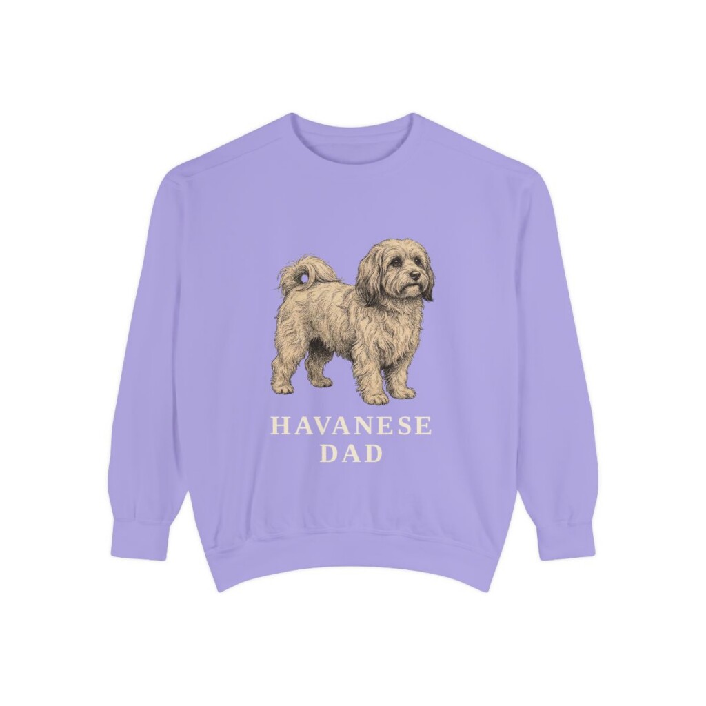 Havanese Dad Sweatshirt, Violet, front view