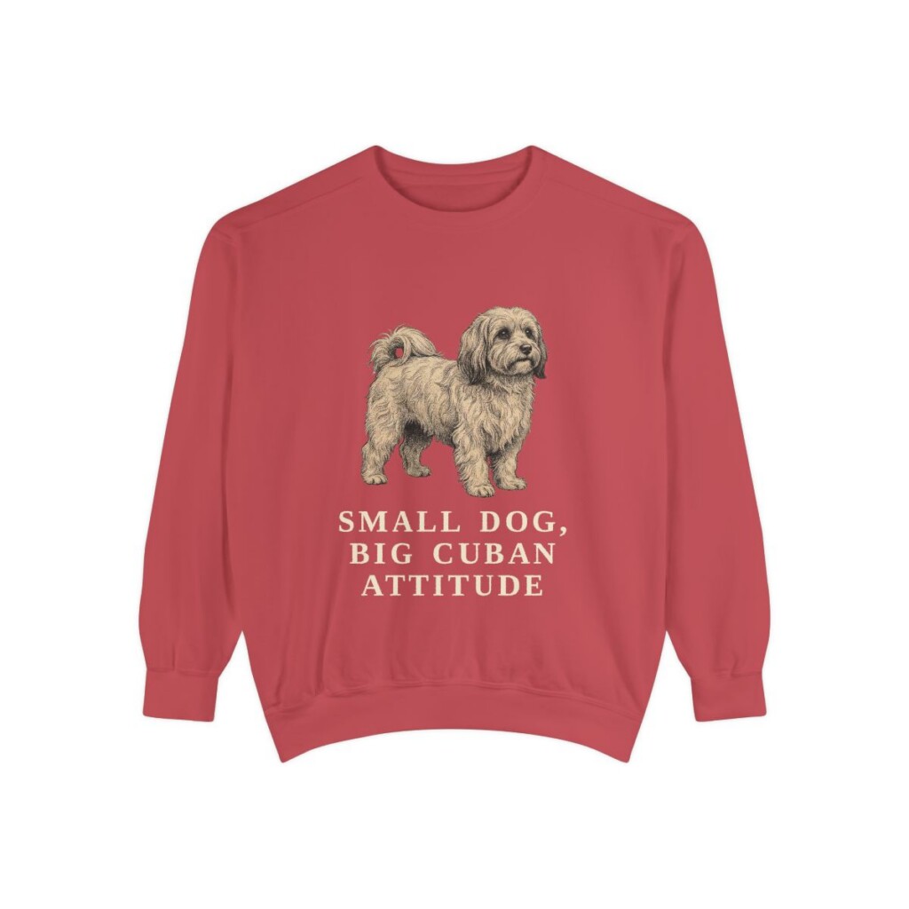 havanese-sweatshirt-humor-crimson Havanese Humor Sweatshirt, Crimson, front view