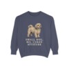 havanese-sweatshirt-humor-denim Havanese Humor Sweatshirt, Denim, front view