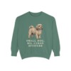 havanese-sweatshirt-humor-light-green Havanese Humor Sweatshirt, Light Green, front view