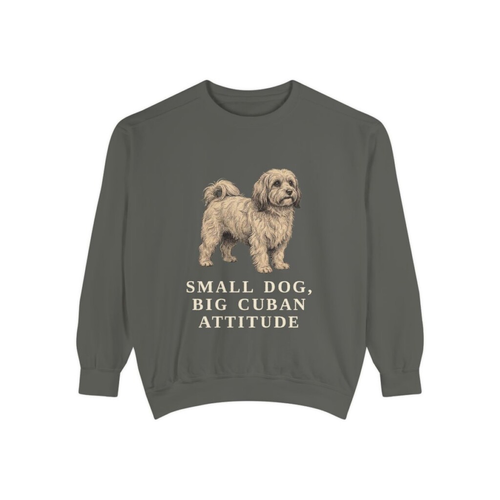 havanese-sweatshirt-humor-pepper Havanese Humor Sweatshirt, Pepper, front view