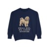 havanese-sweatshirt-humor-true-navy Havanese Humor Sweatshirt, True Navy, front view
