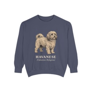 Havanese Latin Sweatshirt, Denim, front view