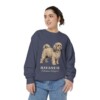 Havanese Latin Sweatshirt, Denim, person 2 front