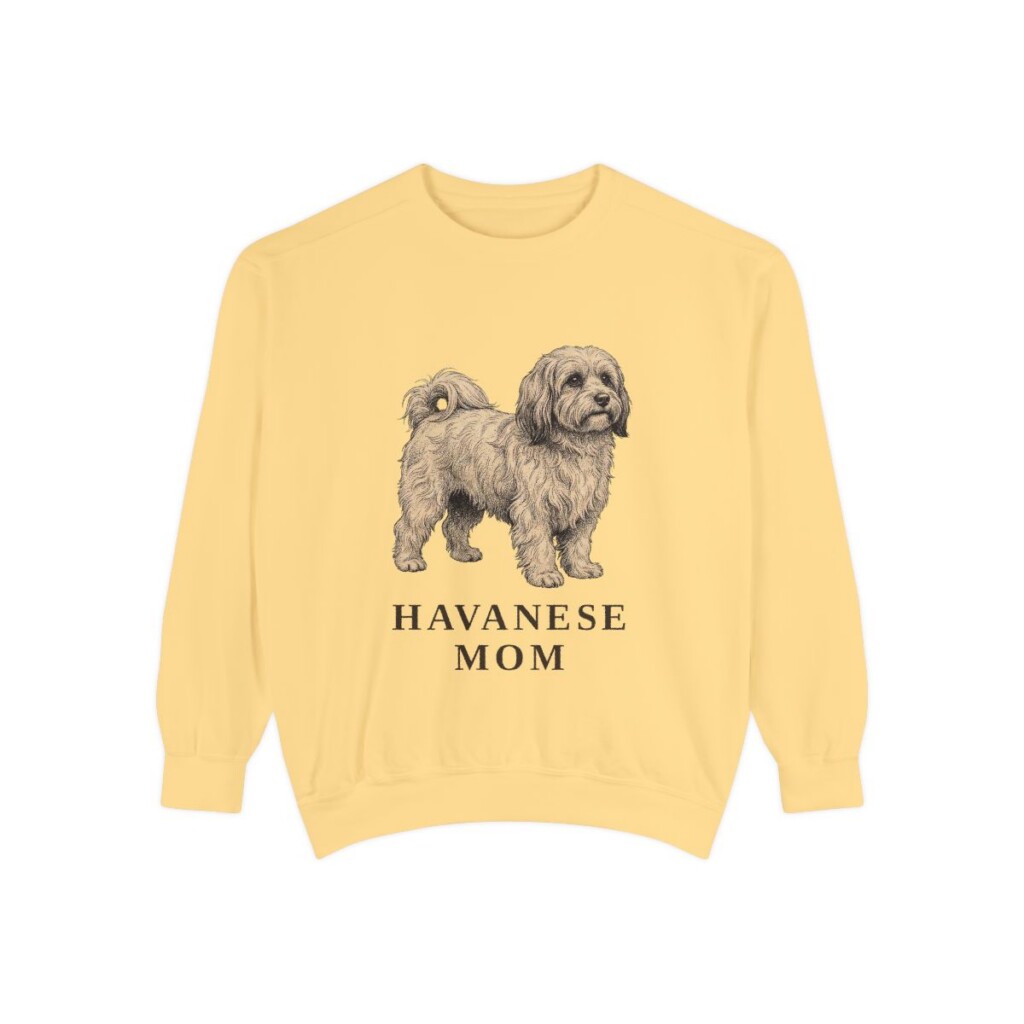 Havanese Mom Sweatshirt, Butter, front view