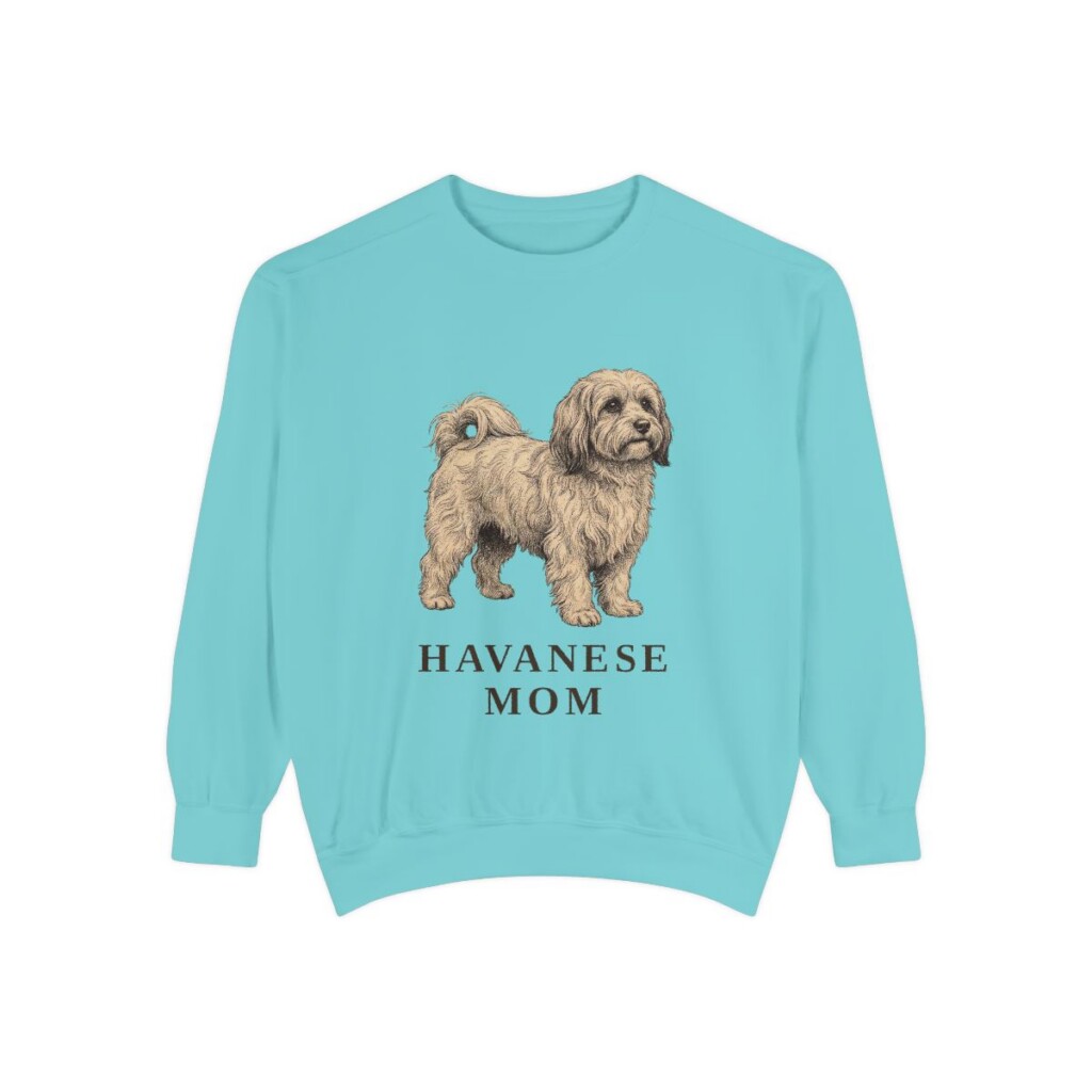 Havanese Mom Sweatshirt, Chalky Mint, front view