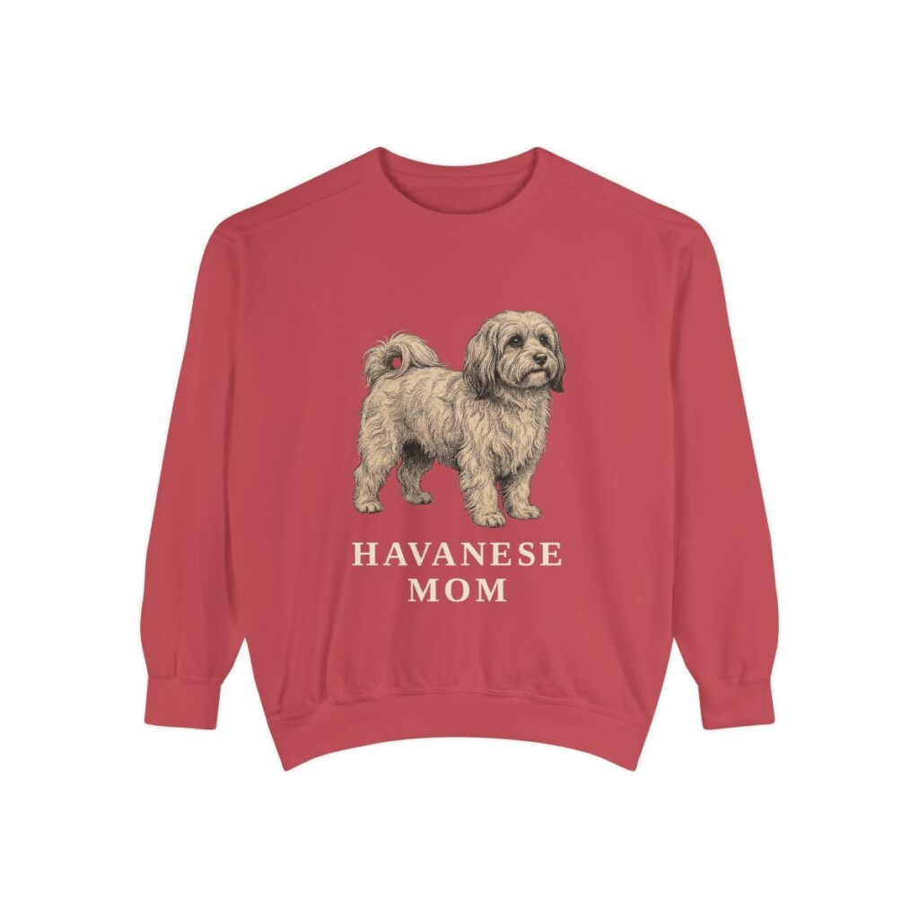 Havanese Mom Sweatshirt, Crimson, front view