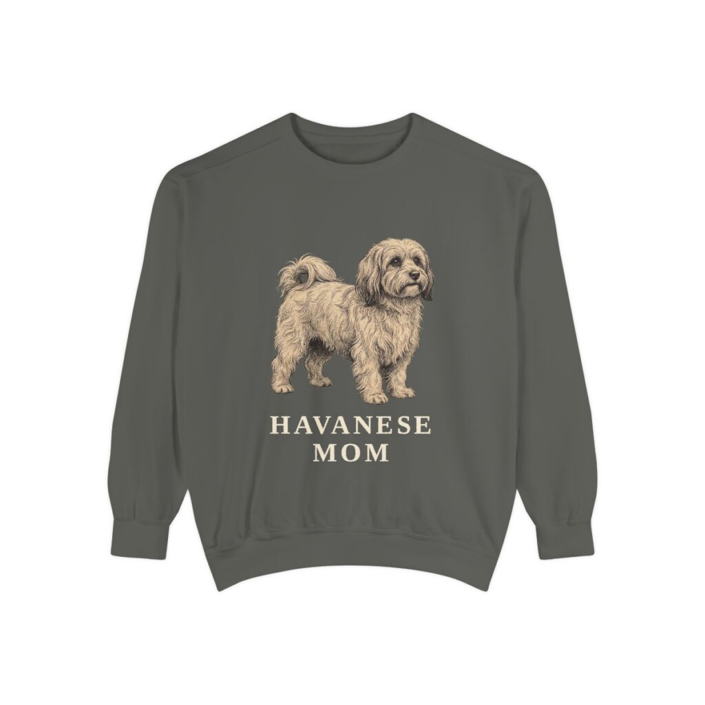 Havanese Mom Sweatshirt, Pepper, front view