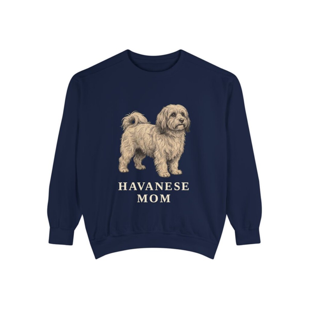 Havanese Mom Sweatshirt, True Navy, front view