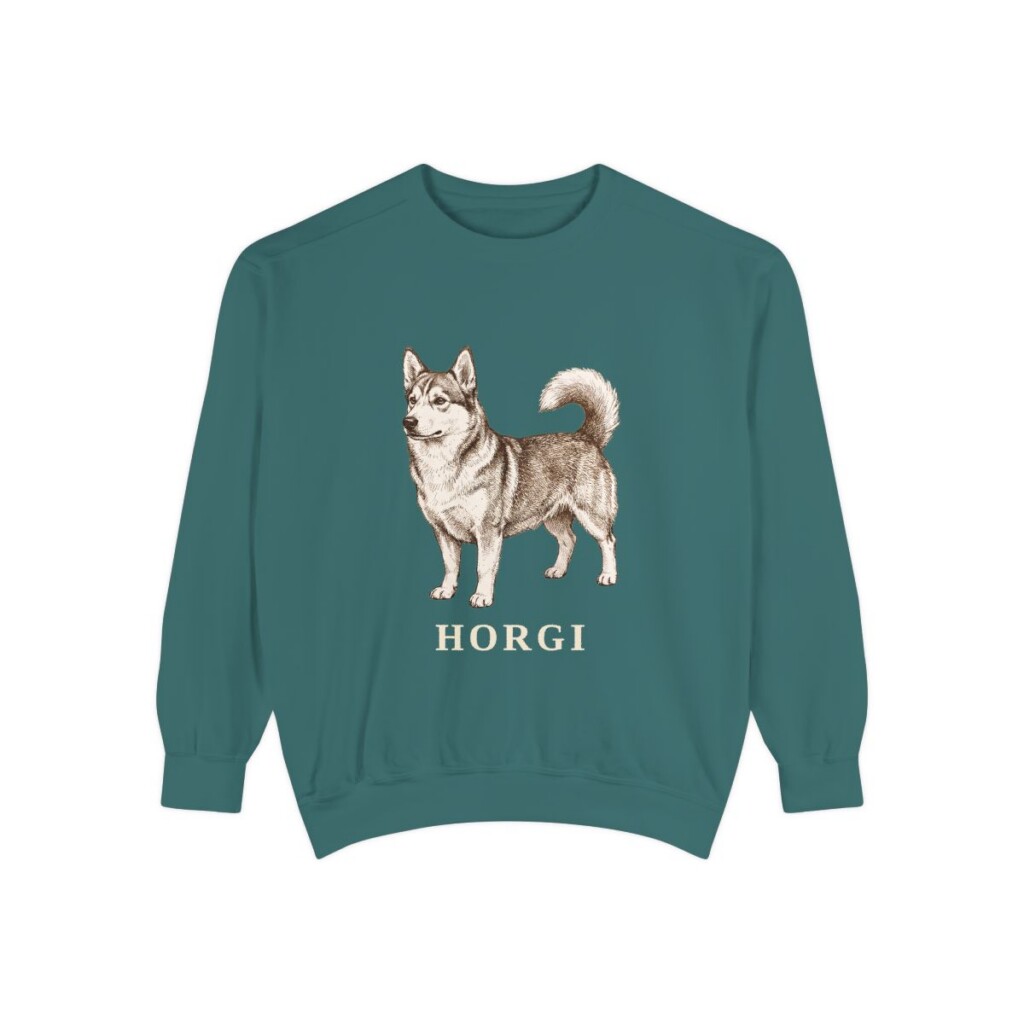 Horgi Sweatshirt, Blue Spruce, front view