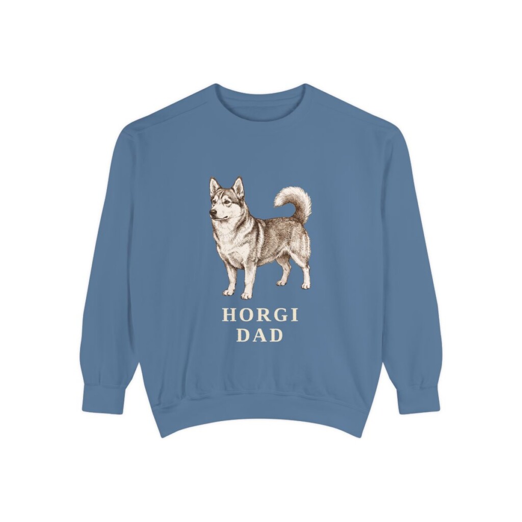 Horgi Dad Sweatshirt, Blue Jean, front view
