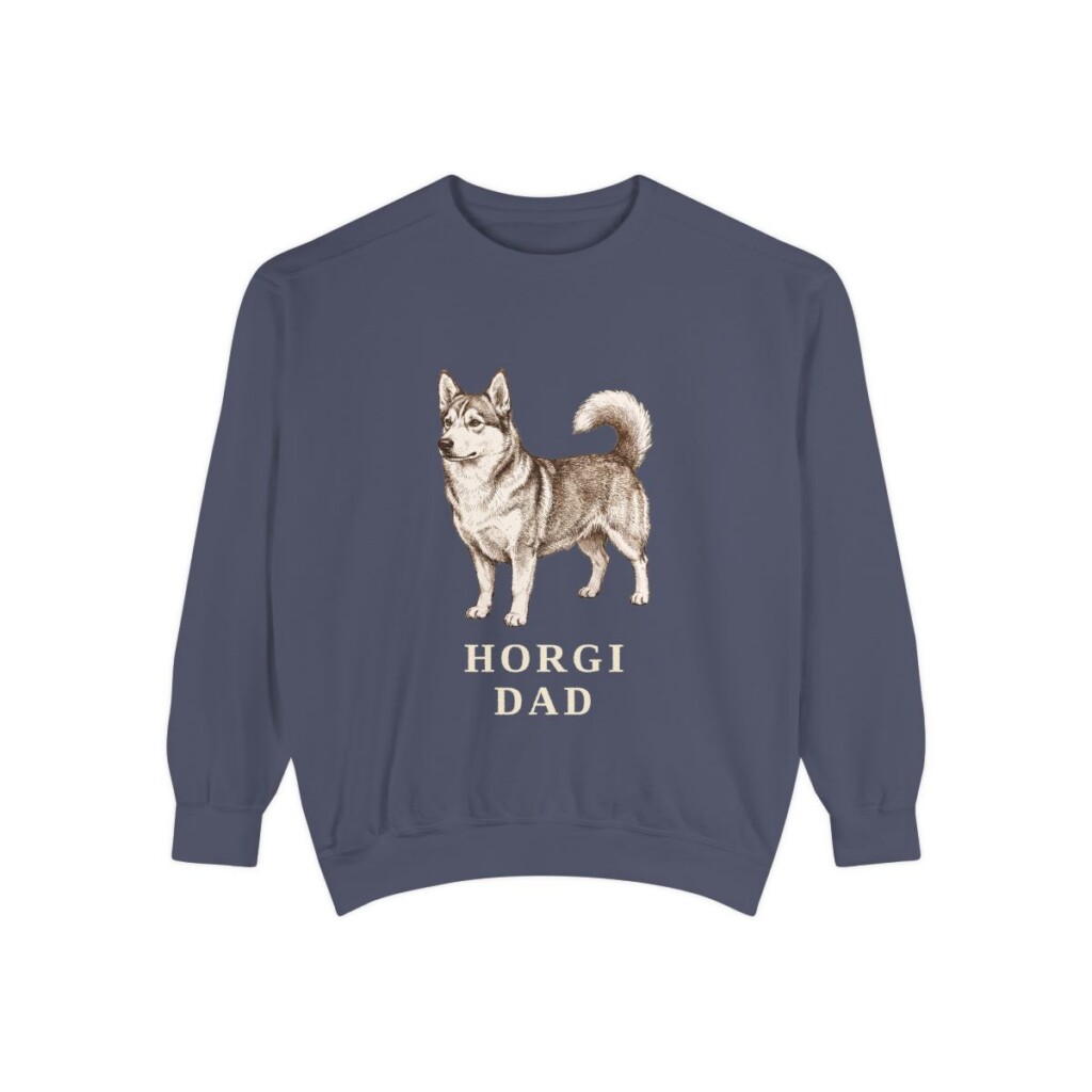 Horgi Dad Sweatshirt, Denim, front view