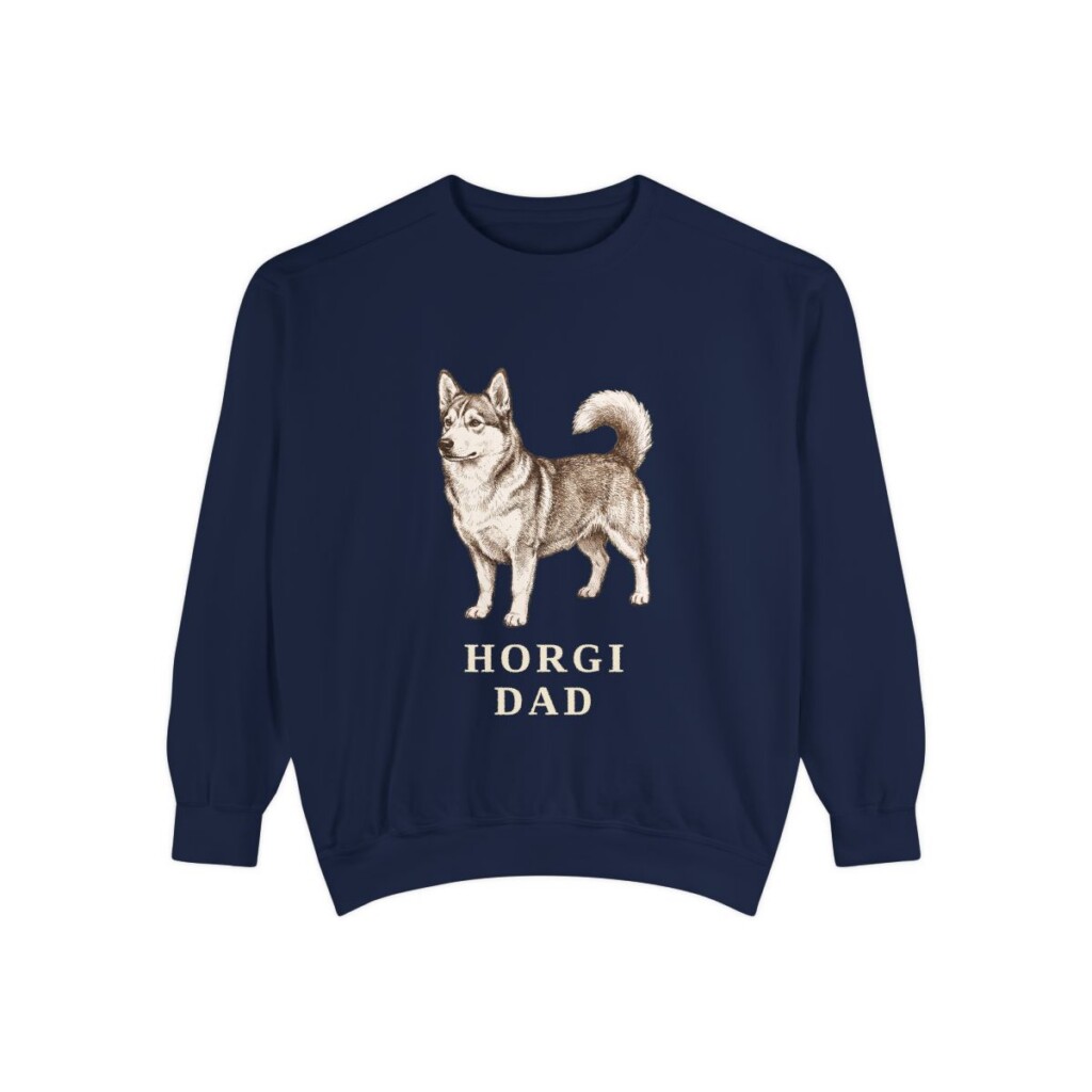 Horgi Dad Sweatshirt, True Navy, front view