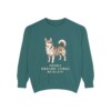horgi-sweatshirt-humor-blue-spruce Horgi Humor Sweatshirt, Blue Spruce, front view