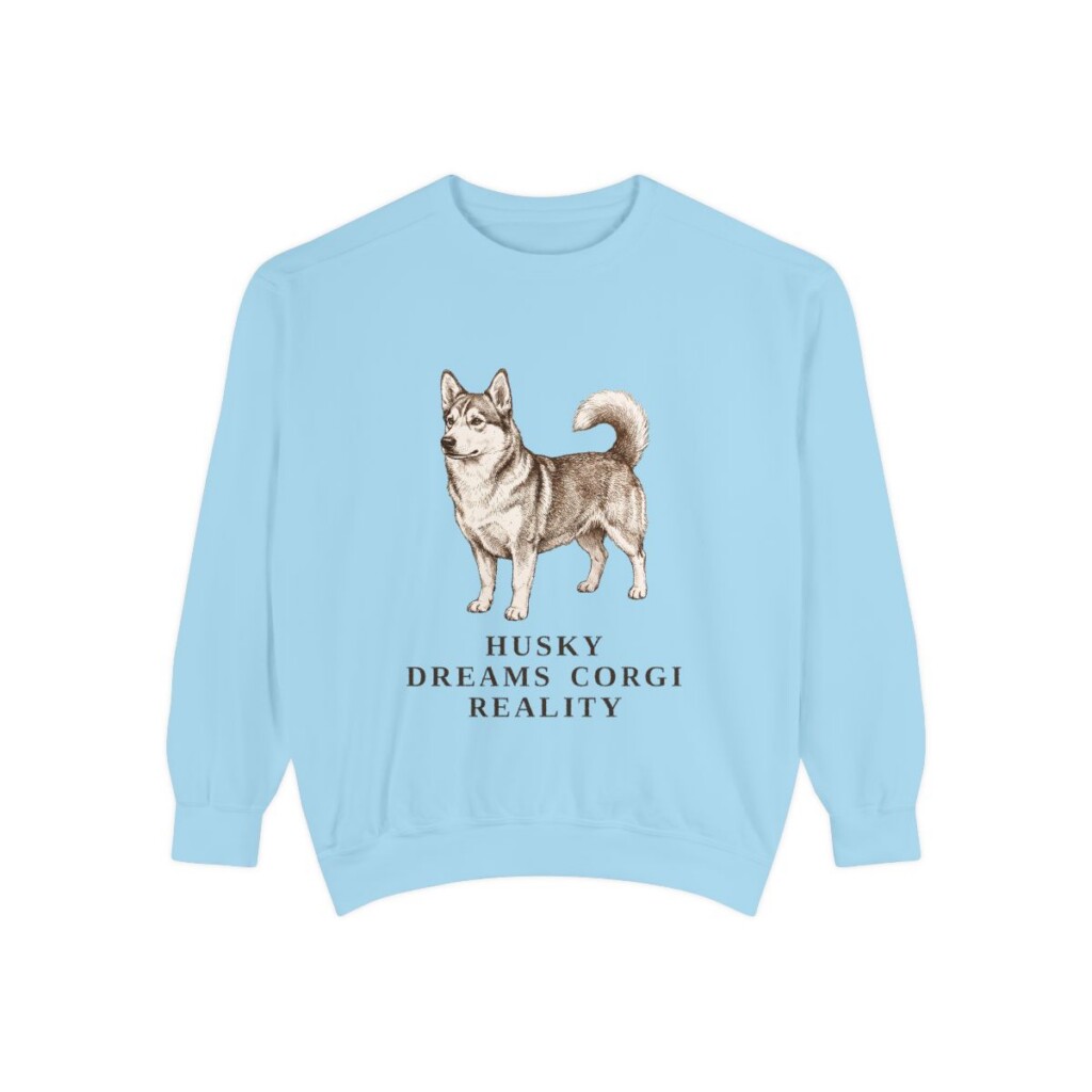 horgi-sweatshirt-humor-chambray Horgi Humor Sweatshirt, Chambray, front view