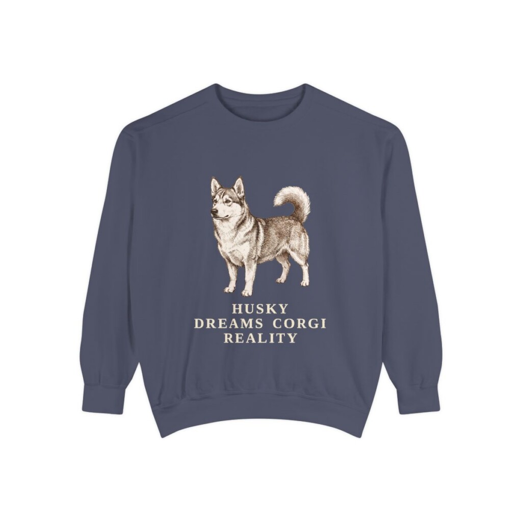 horgi-sweatshirt-humor-denim Horgi Humor Sweatshirt, Denim, front view