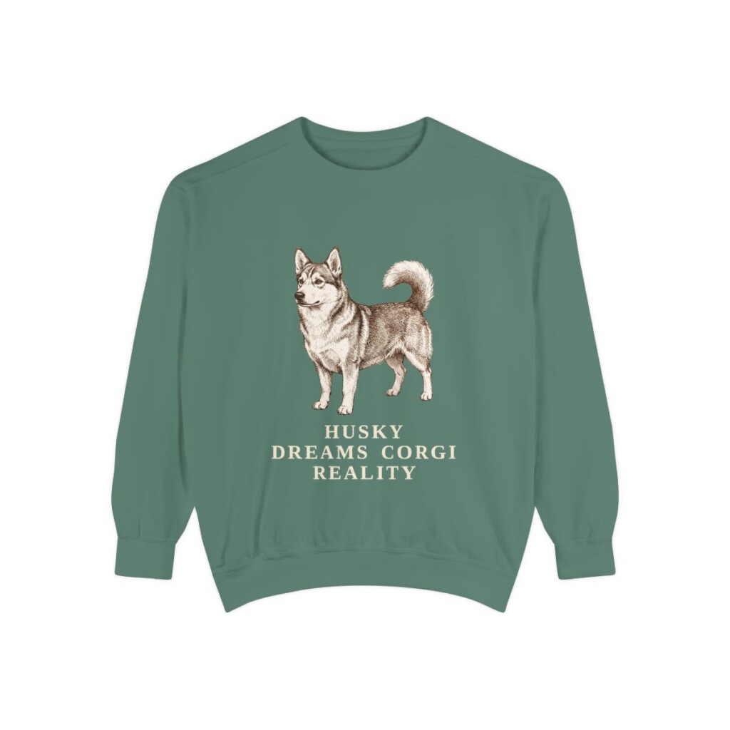 horgi-sweatshirt-humor-light-green Horgi Humor Sweatshirt, Light Green, front view
