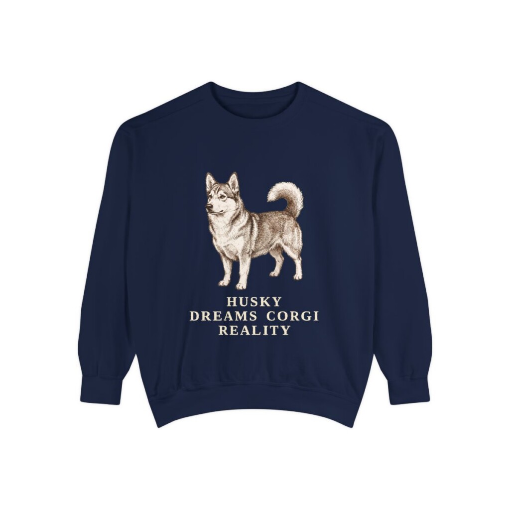 horgi-sweatshirt-humor-true-navy Horgi Humor Sweatshirt, True Navy, front view