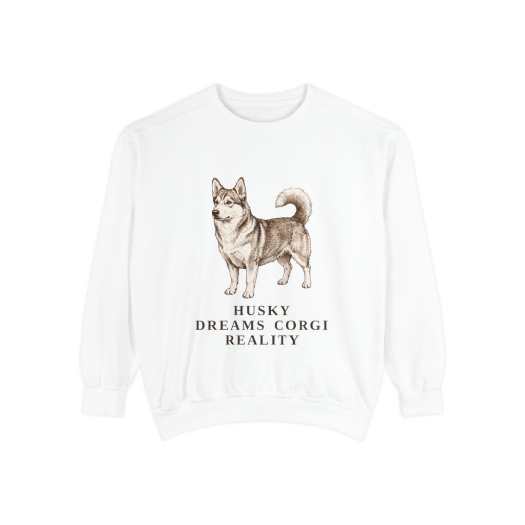 horgi-sweatshirt-humor-white Horgi Humor Sweatshirt, White, front view