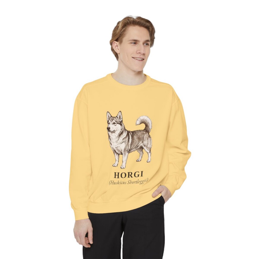 Horgi Latin Sweatshirt, Butter, person 1 front