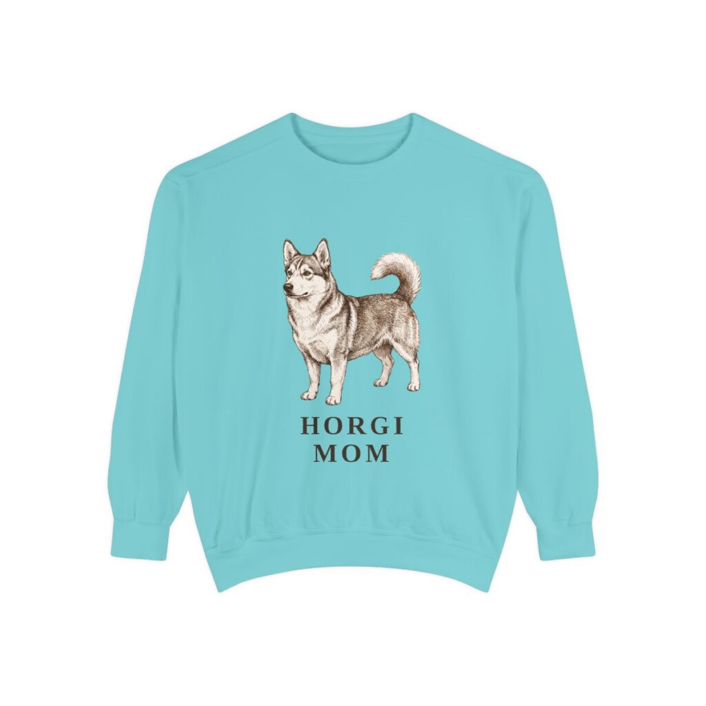 Horgi Mom Sweatshirt, Chalky Mint, front view